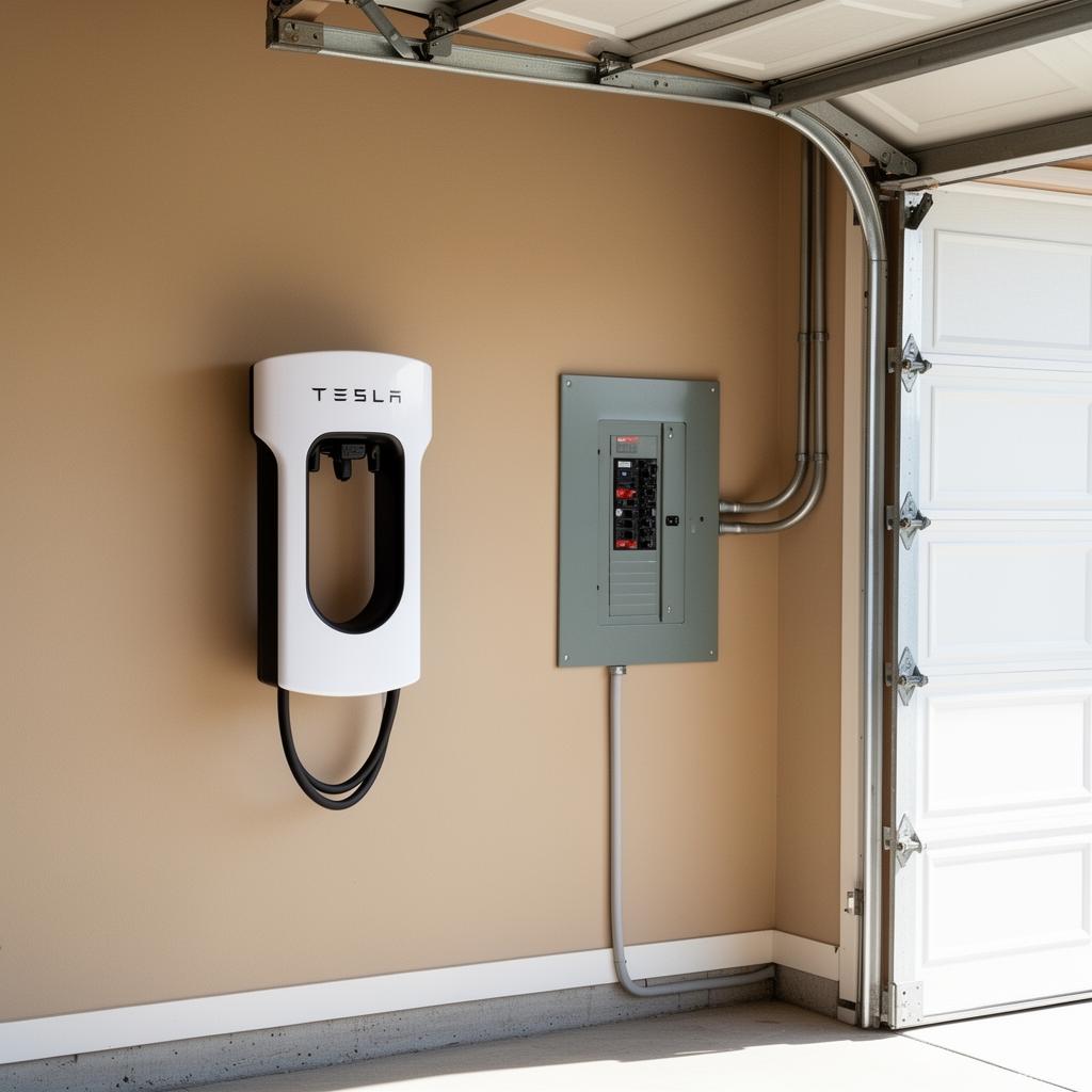 EV charger / electrical panel wall